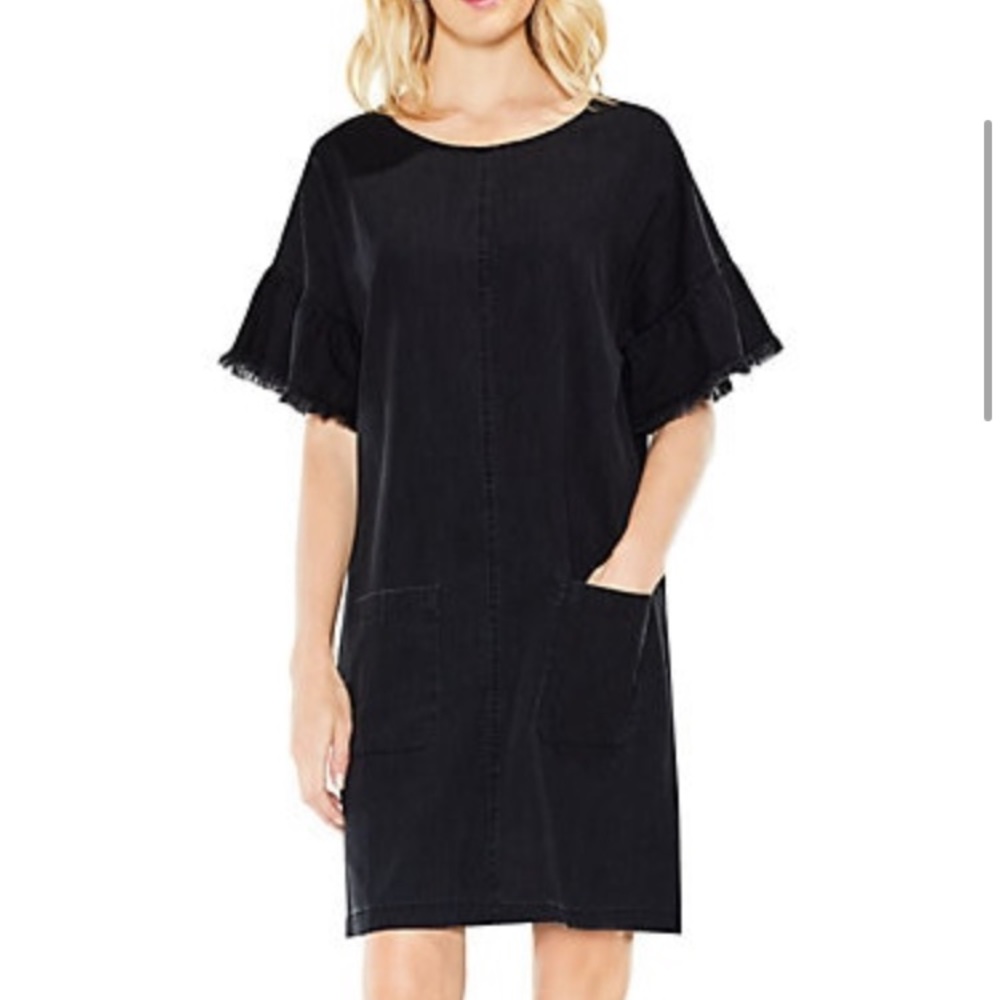 Vince Camuto Ruffle Sleeve Drop Shoulder Dress - Picture 1 of 8